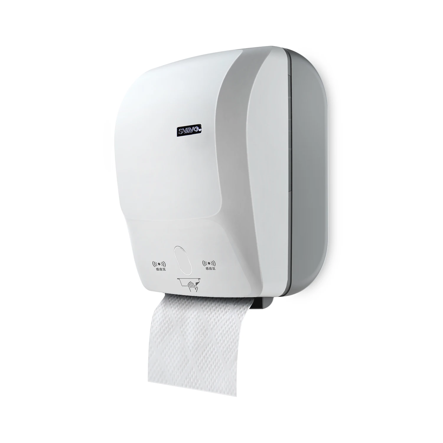 SVAVO автоматическая резка Бумажных Полотенец Диспенсер настенный человеческий заряд Индукционная резка бумажный держатель для кухни ванной комнаты - Цвет: White-Grey