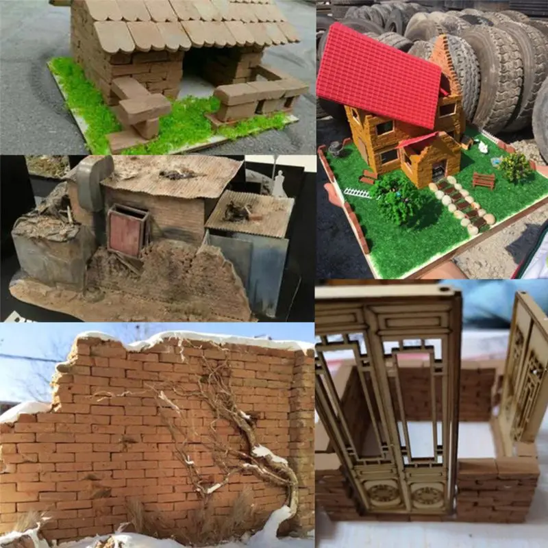 100/80/70 шт 1/16 1/35 миниатюрная кирпичная плитка модель DIY песочный стол ручная стена