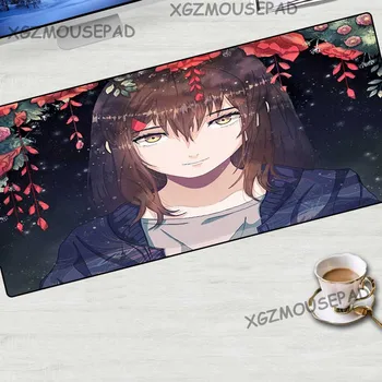 

XGZ Japan Anime Large Mouse Pad Precision Lock Edge Cute Girl HD Computer Desk Mat Flower Sister Fabric Rubber Non-slip