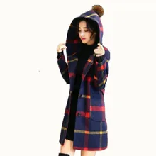 G1001-B1759, осень и зима, новая Корейская версия, школьный стиль, свободное, длинное, тонкое, клетчатое пальто, дешево, опт