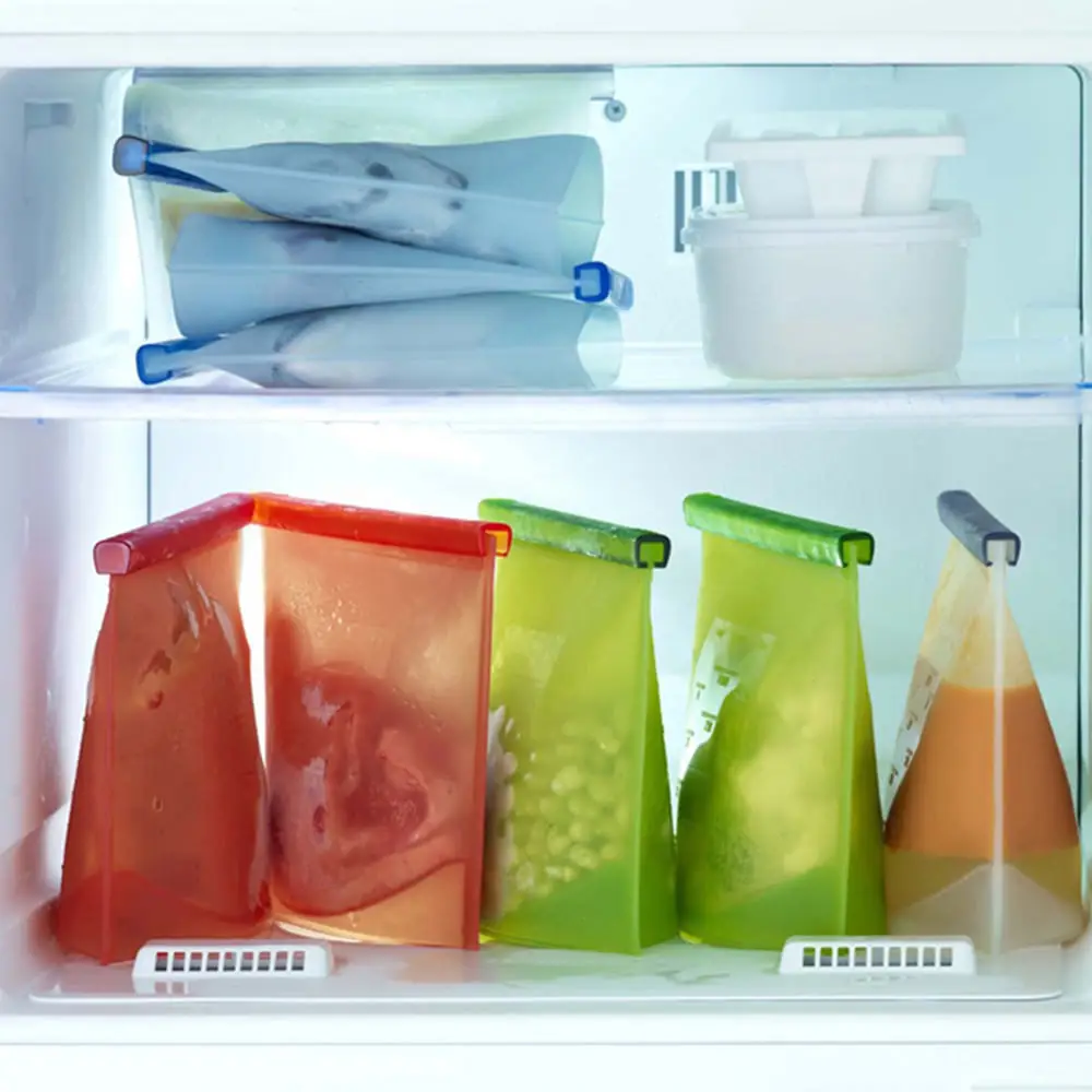 Vacuum Ziplock Packages preservation tray healthy fresh tray storage container kitchen tools 4 pcs 4 pcs(White, red, gree ,blue)