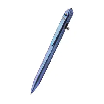 

KUBEY Titanium Tactical Pen Smooth Writing Glass-Breaker Tip for First Responders Doctors Car Drivers Firemen-BLUE