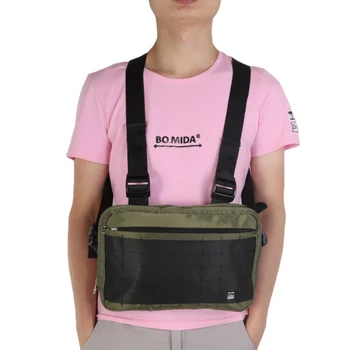 

2020 Black Chest Rig Bags Streetwear Waist Bag Functional Tactical Cross Shoulder Bags Chest Bag Hip hop