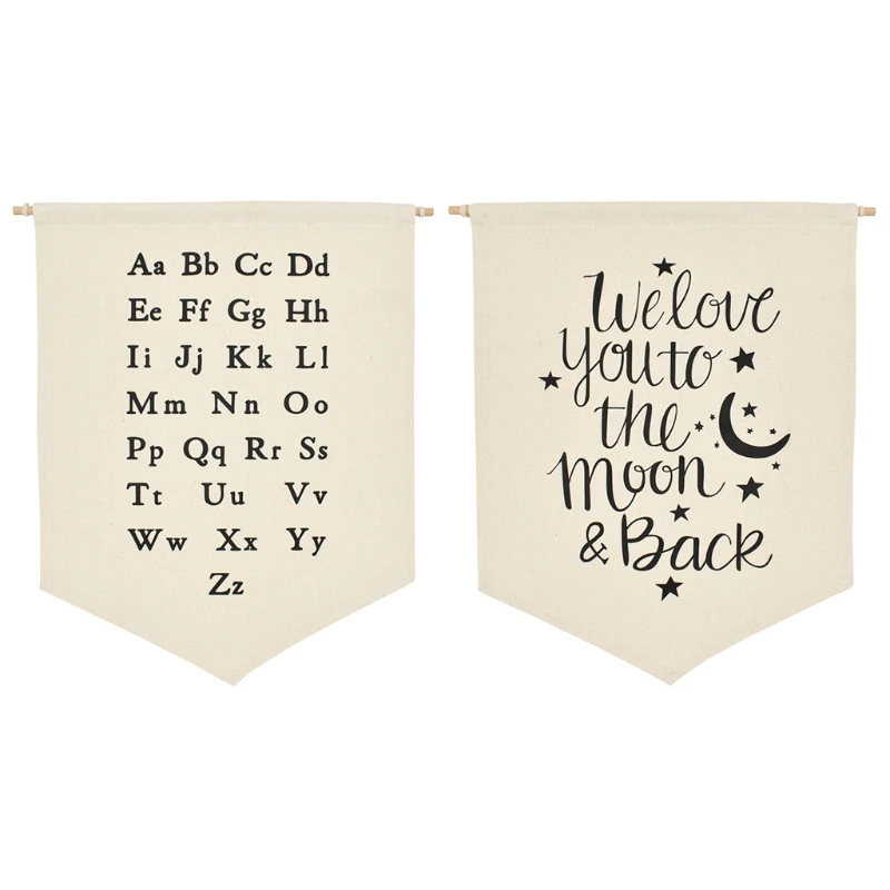Nordic Hanging Canvas Pennant Kids Room Wall Home Decoration Ornaments J0PC 2