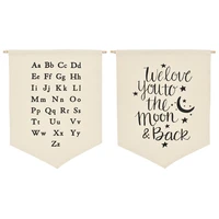 Nordic Hanging Canvas Pennant Kids Room Wall Home Decoration Ornaments J0PC 2