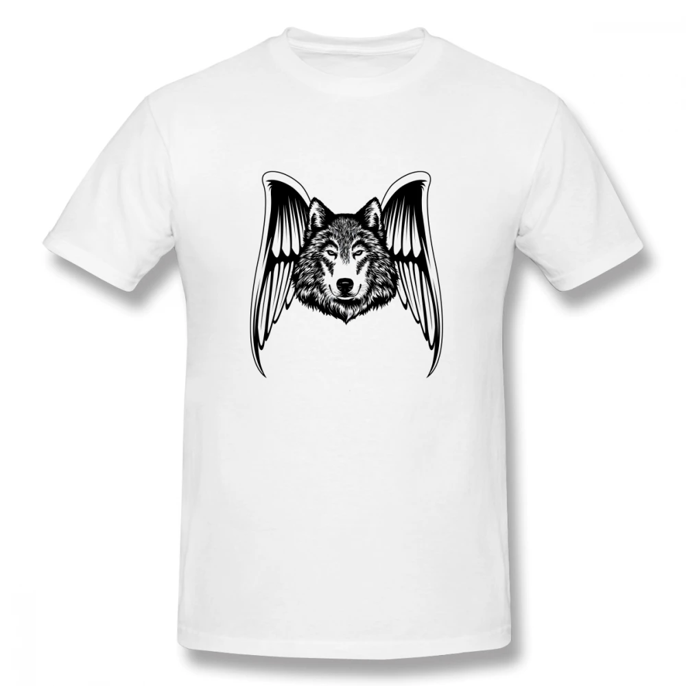 

2019 funny tee cute t shirts Wolf LYCOS WINGS men short sleeves cotton tops cool t shirt summer Men's Basic Short Sleeve T-Shirt