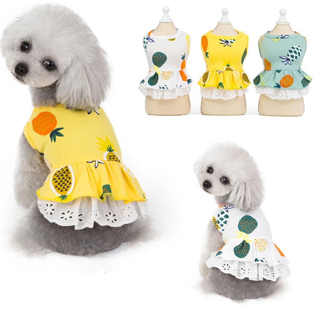 Fruit Design Summer Dress For Dog Pet Clothes Wedding Dress Skirt Puppy Small Dog Clothing Spring Fashion Jean Pet Clothes XS-XL (1)
