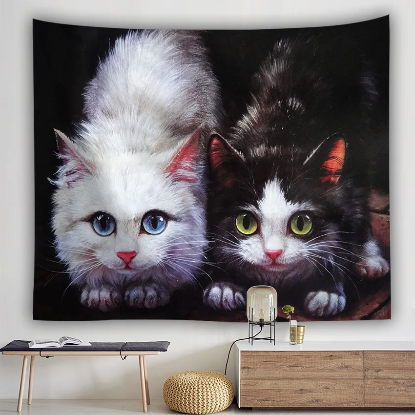 

Yaapeet 1pc AnimalPrinted Wall Hanging Popular Cat Pattern Wall Tapestry Pretty Elephant Printed Hanging Tapestry for Bedroom