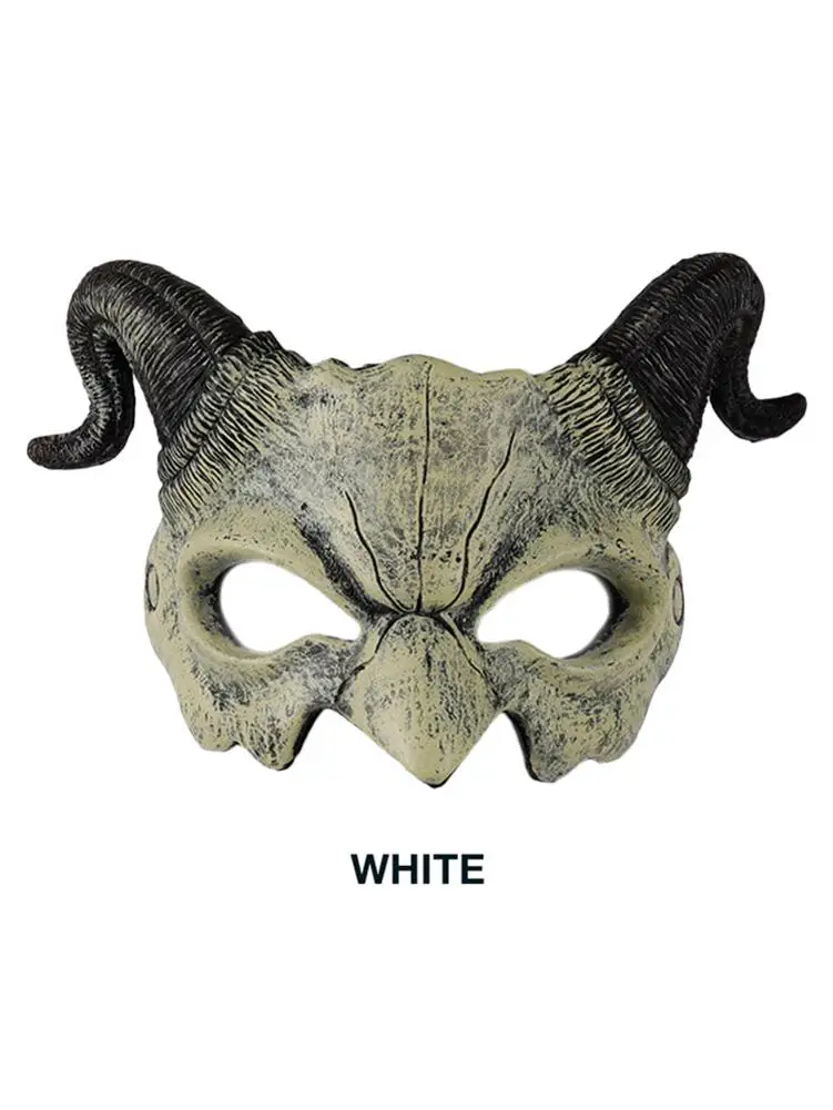 Halloween Carnival Party PU Foam Half Face Horn Devil Mask for Women Halloween Party Dress-up Masquerade