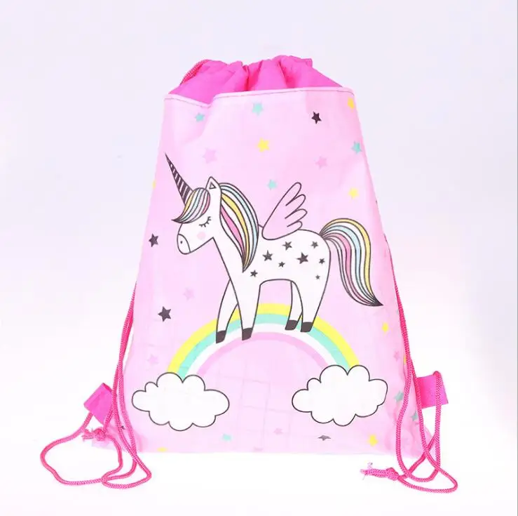 Unicorn Детская школьная сумка, сумка для хранения, Нетканая сумка, цветок, единорог, динозавр, сумка, Рождественская Конфета - Цвет: Unicorn