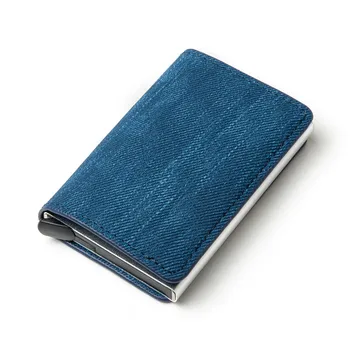 

BYCOBECY 2020Fashion Mini Wallet Carbon Fiber Credit Card Holder Men and Women Smart Purse Business Multifunctional ID Holders