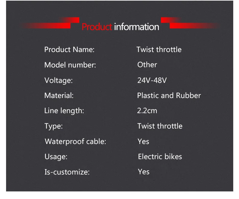 EBike Твист дроссельной заслонки 36 В 48 В ручка газа для мощного электрического велосипеда ручка скутера водонепроницаемый разъем для велосипеда