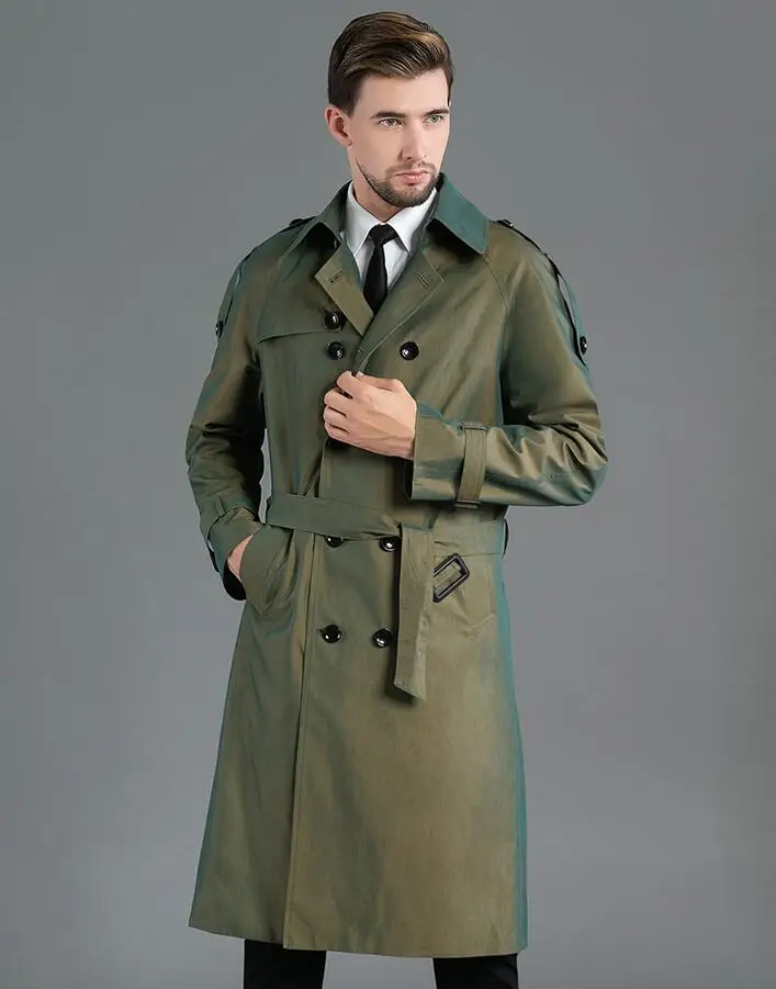 Мужские тренчи, мужские длинные пальто, Мужская одежда, свободные двубортные пальто с длинным рукавом, новые дизайнерские Большие размеры s-4XL
