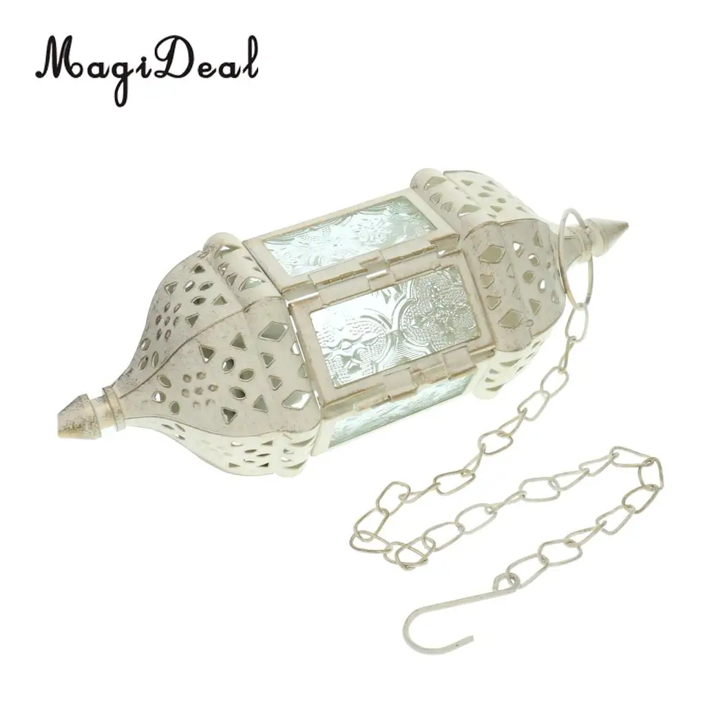 Moroccan Metal Hollow Hanging Candle Holder Decorative Candle Lantern Lamp With 66cm Chains, for Wedding Home Decor