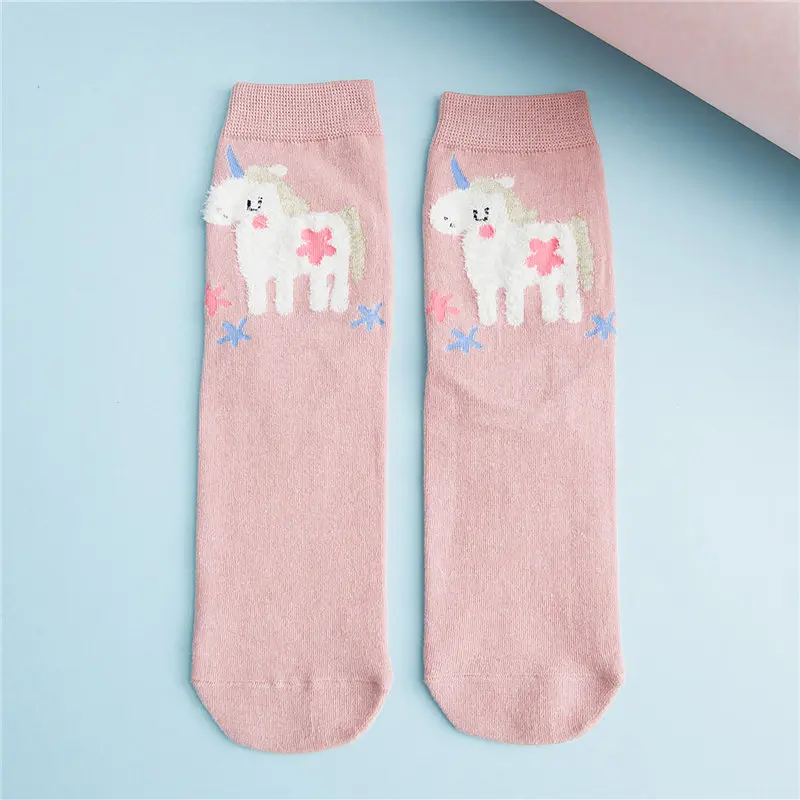 KingDeng Зима Держать Теплые Носки Для Женщин Kawaii Забавный Милый Носок Для Девочек Harajuku Мультфильм Розовый Носок Модный Дизайн Уличная Одежда