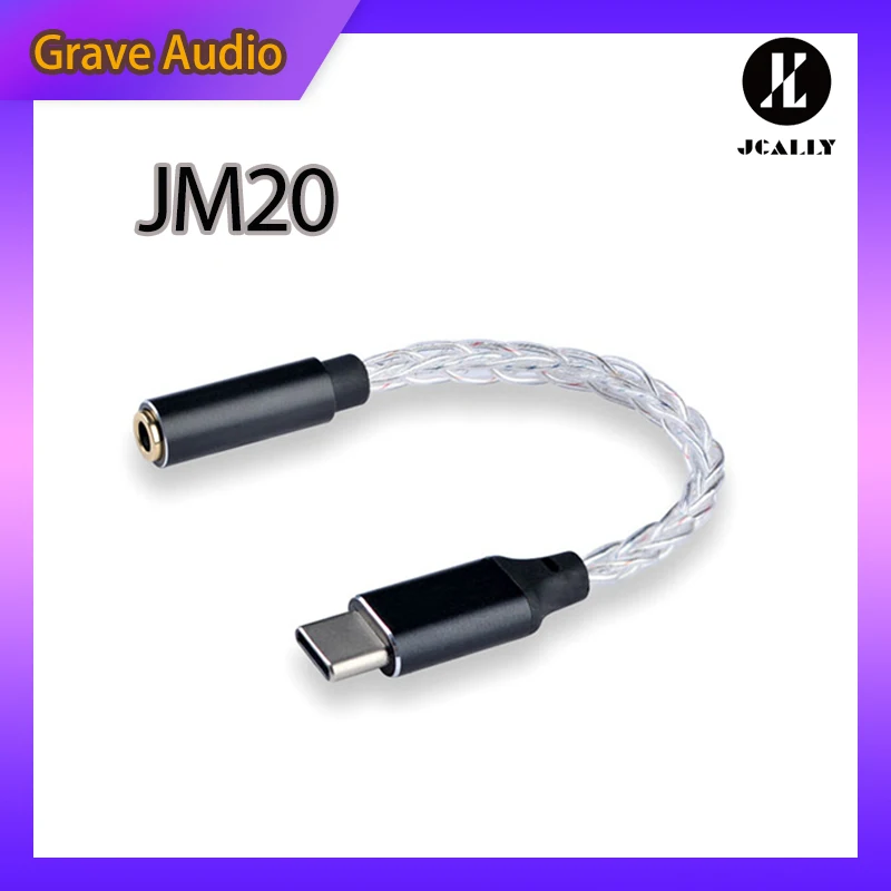 

JCALLY JM20 High Performance CS43131 DAC decoder Type-C to 3.5mm Headphone Amplifier Adapter for Android Windows MacOS