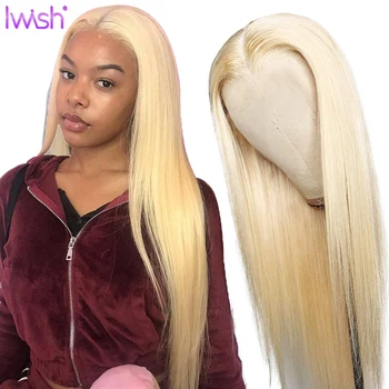 

Iwish Hair Blonde Lace Front Wig 13x4 Lace Front Human Hair Wigs Pre-Plucked 613 Transparent Lace Front Wig With Baby Hair