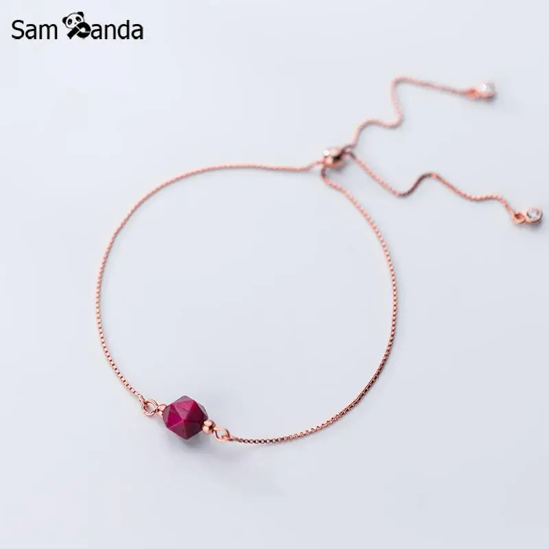 Sampanda 925 пробы серебряный браслет в Корейском стиле с маленькой розой тигровый глаз простой индивидуальный женский ювелирный подарок