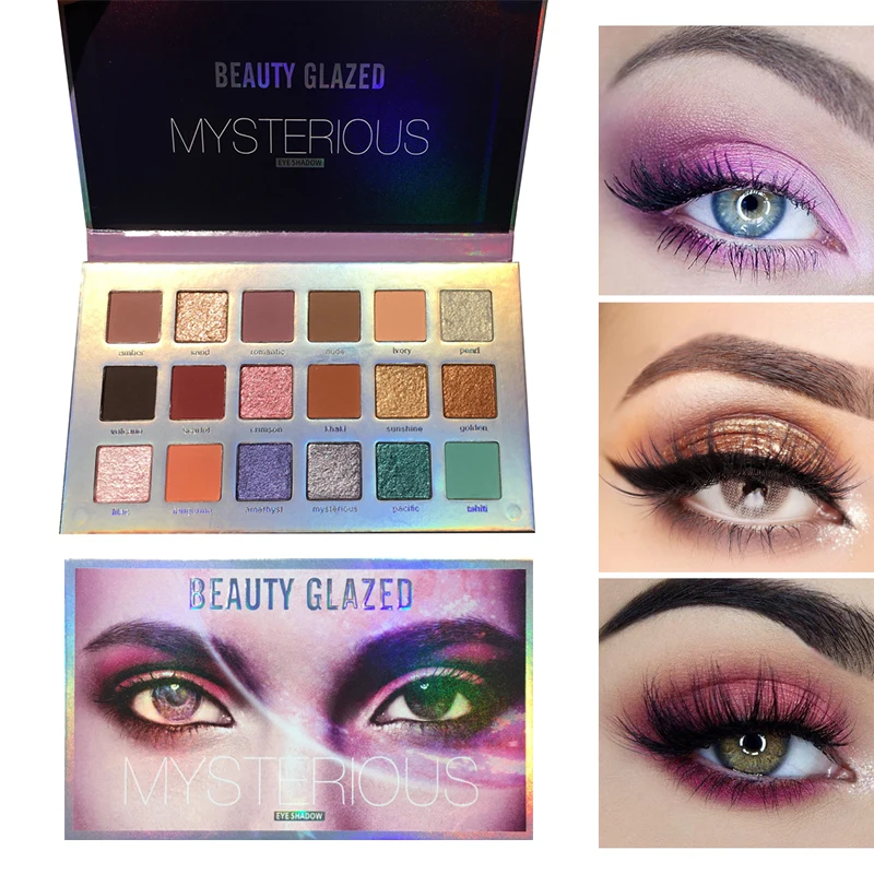 18 Color Eye Makeup Palette Diamond Pigment Glitter Shimmer Eyeshadow Women Beauty Make Up Cosmetics TSLM2 |