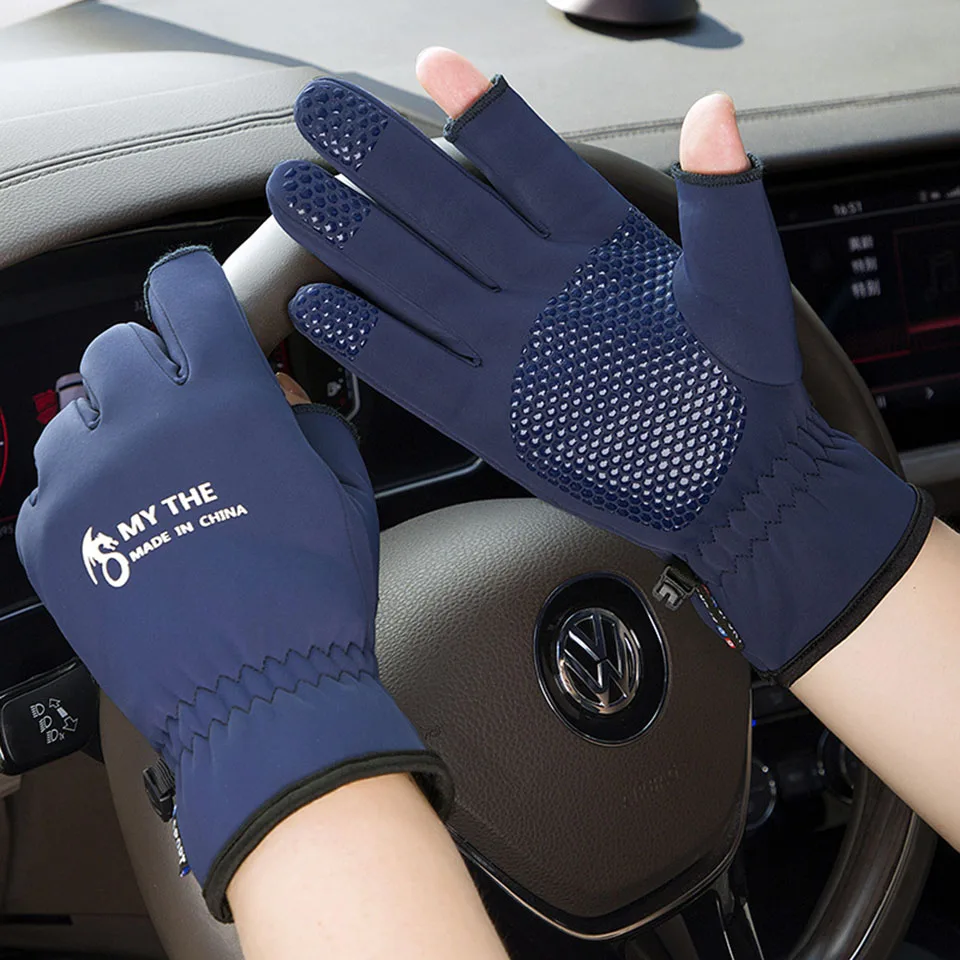 WALK FISH 1 Pair New Winter Sports Fingerless Fishing Gloves Warm Half Finger Anti-Slip Waterproof Bike Cycling Fishing Glove