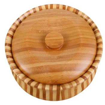 

1PC Portable Bamboo Fruit Basin Simple Bamboo Fruit Dish Large Capacity Bowl with Lid Multi-purpose Bamboo Fruit Container for H