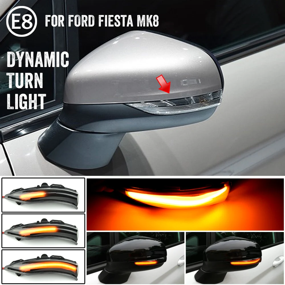 

For Ford Fiesta MK7 VII 2019 2020 / UK MK8 VIII Dynamic Turn Signal Light LED Side Rearview Mirror Sequential Indicator Blinker