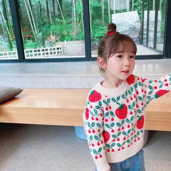 

Women Sweater 2020 Autumn and Winter New Products Girls Strawberry Sweater Mink Hair Cute Blouse Pullover