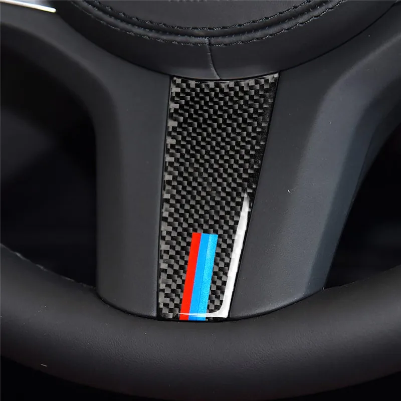 Fits For BMW 5 Series G30 X3 G01 Car accessories carbon Fiber Steering wheel panel stickers and Decals covers | Автомобили и