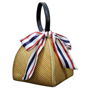 

LJL-Chic Women Straw Handwoven Convertible Tote Crossbody Shoulder Bag