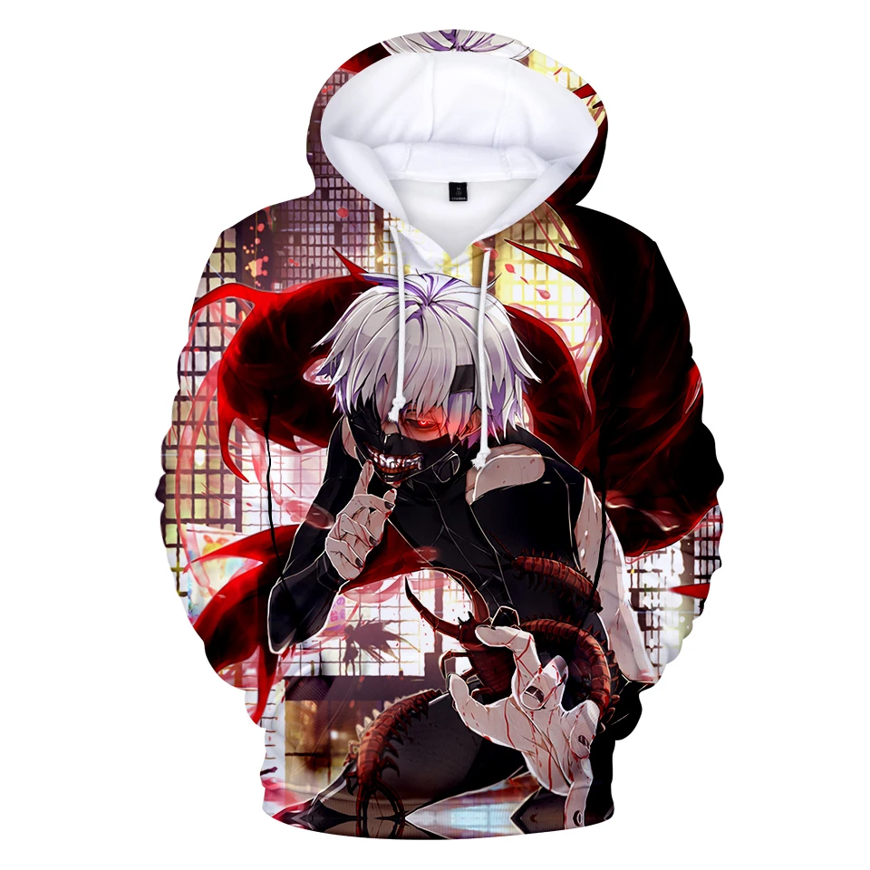Одежда с надписью «Tokyo Ghoul 3d принтом толстовки с капюшоном модные Для мужчин веселое Harajuku Кофты Уличная одежда в стиле «хип-хоп», высокое качество, большие Размеры осень Зимняя одежда - Цвет: As shown 3