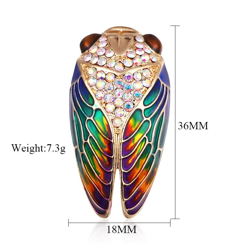 MAIKALE, винтажная эмалированная брошь Цикада, булавки, хрустальные броши с насекомыми для женщин, пчела, броши для девочек, одежда для детей, аксессуары для сумок