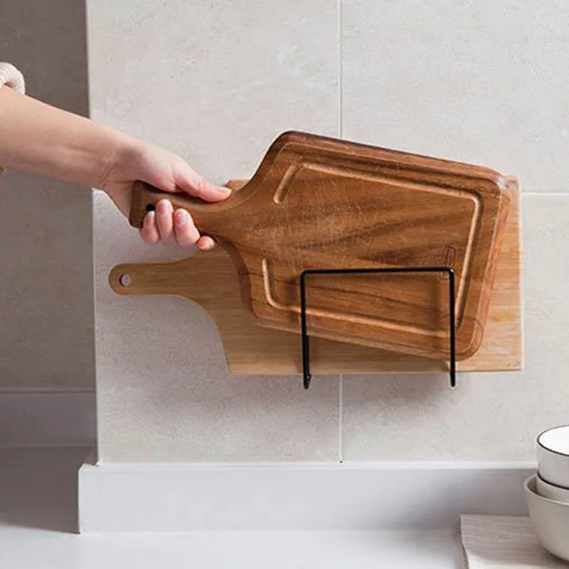 

Multi-functional Storage Rack Adhesive Shelf Organizer Iron Kitchen Holder Pot Lid Kitchenware