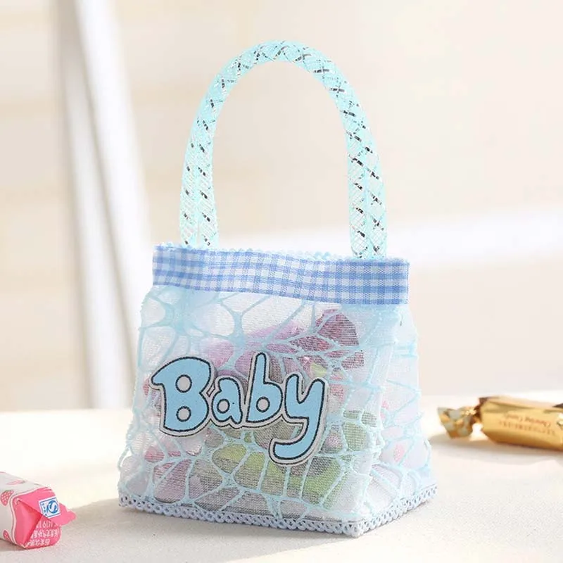 Подарочная коробка конфет Baby Shower мальчик девочка первый день рождения пол показать крестины стол центральный конфетти Декорация - Цвет: 6 pieces blue bag