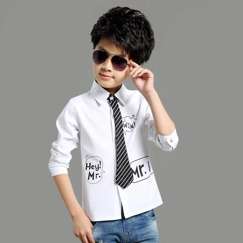 New Spring Autumn Long Sleeve Boys Blouses Breathable Cotton Kids Children Shirts Kids Shirts Boys Shirts