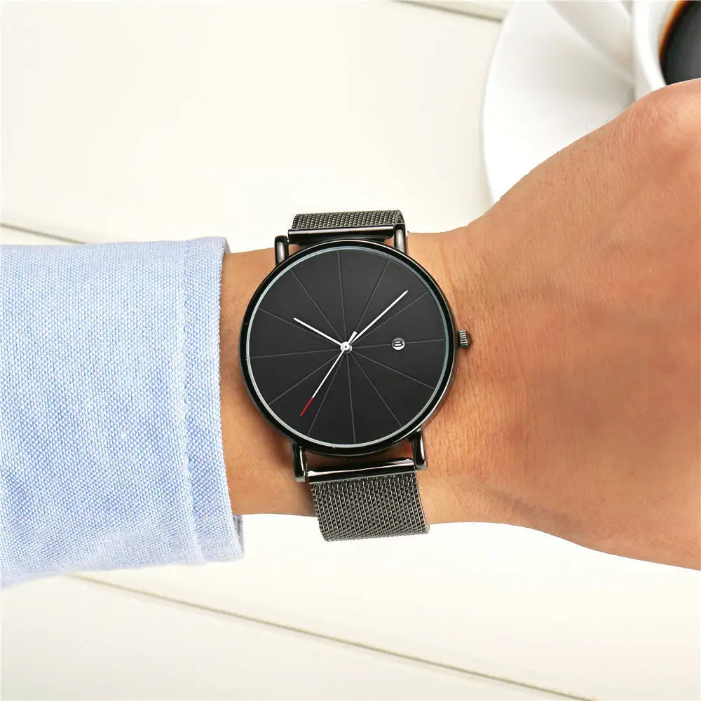

Hot Sales Hot Selling Geneva New Style Men Business Watch Popular Simple with Calendar Surface Ultra-Thin Quartz Watch