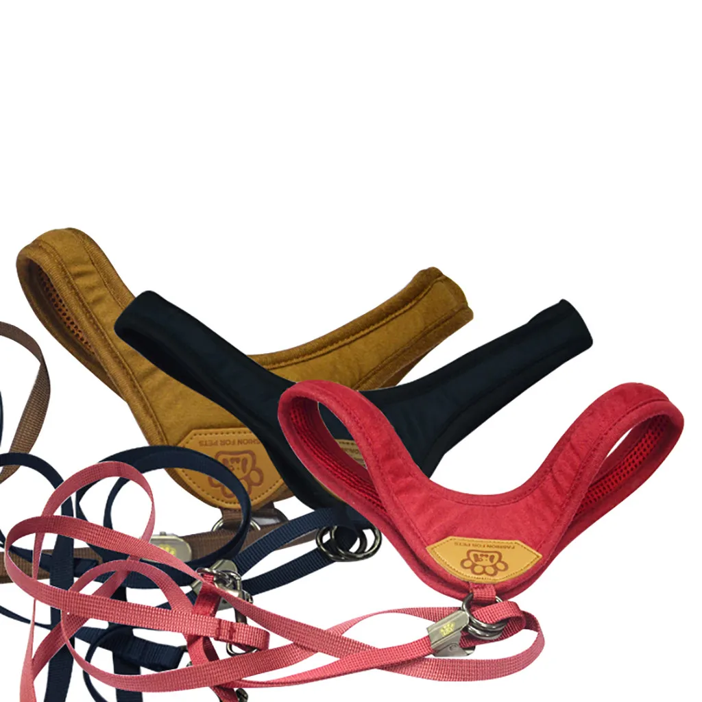 New Adjustable Pet Cat Dog Breathable Traction Fashion Comfortable Chest Strap Teddy For Dog Walking Pet Harness S-l Size