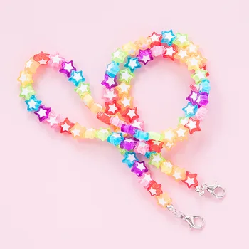 

Plastic Beads Star and Heart Shape Mask Necklace for Adults and Children