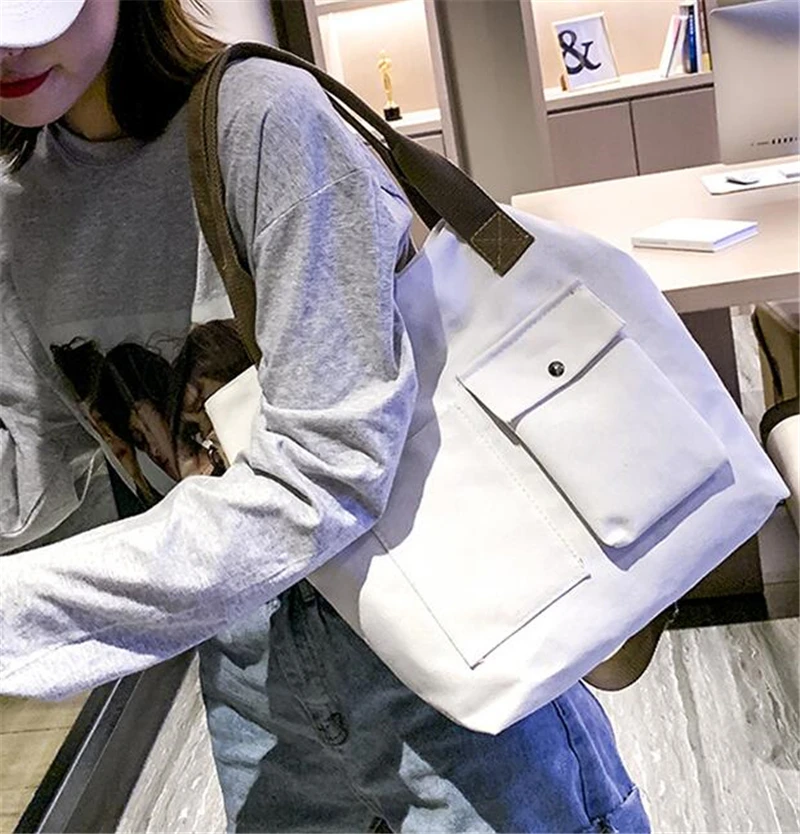 Yogodlns простые однотонные холщовые тоут сумки для женщин высокое качество большая емкость сумки на плечо большие сумки для девочек через плечо сумка для покупок