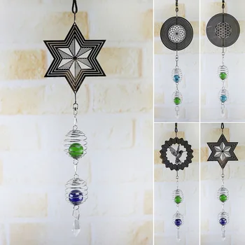 

3D Metal Hanging Spinner Wind Chime with Spiral Tail Ball Center Home Decor SDF-SHIP