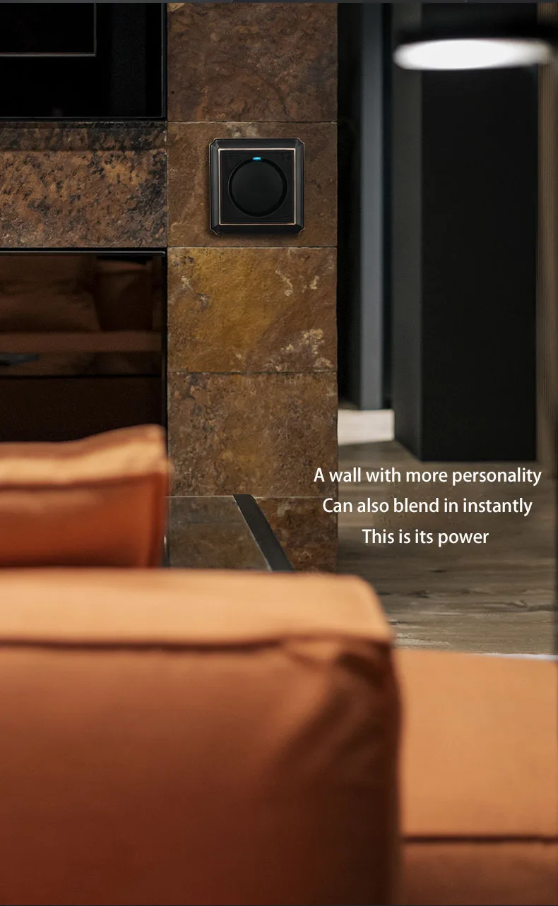 cor de bronze retro gang interruptor de botão de vias liga de alumínio escovado painel tipo luz de parede interruptor escondido