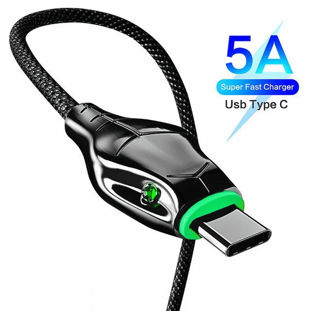 2m 3m 5A Type C Cable 3A Micro USB Charger Fast Charging LED Charge Wire Cord For iPhone 11 Xiaomi Samsung Android Phones For Type C