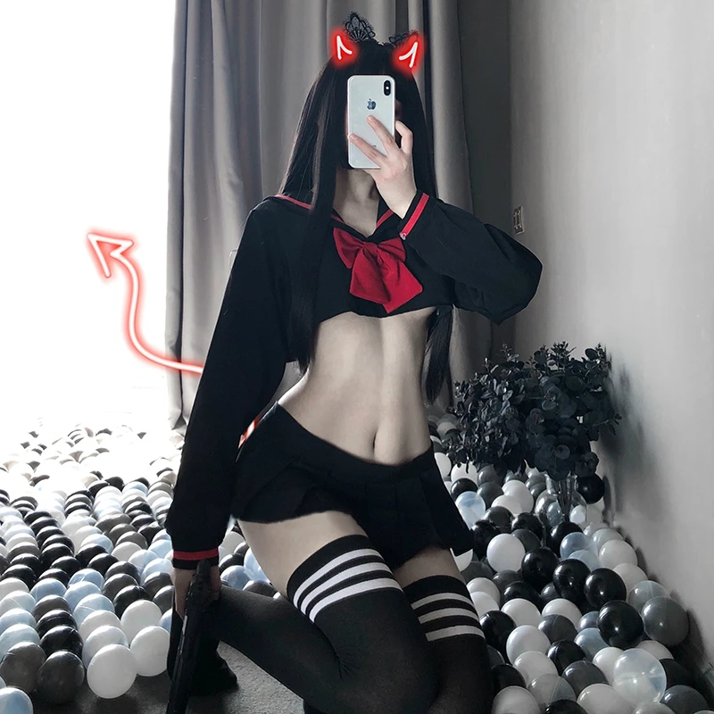 Сексуальное нижнее белье костюм для косплея JK униформа Kwaii Lolita мини-топ юбка