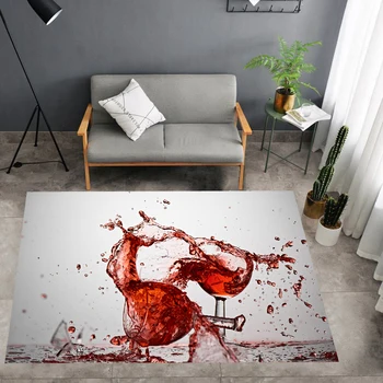 

3D Print Carpet Red Wine Rug Outdoor Rug Cocktail Floor Mat Kids Bedroom Rug Living Room Floor Carpet Funny Home Textile Carpets