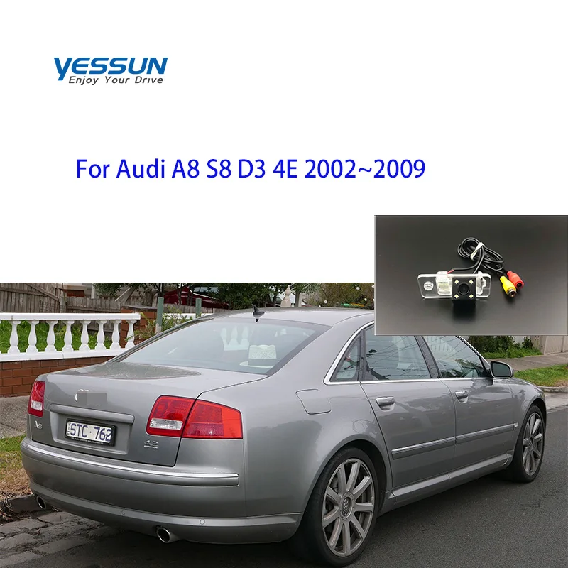 Автомобильная камера заднего вида для Audi A8 S8 D3 4E 2002 2003 2004 2005 2007 3008 2009 автомобиля CCD Ночное видение резервного копирования Водонепроницаемый Парковочные системы