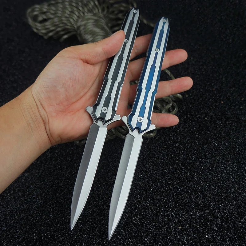 8CR13MOV steel outdoor survival folding knife all steel handle two style camping tactical hunting knife pocket knife EDC tool