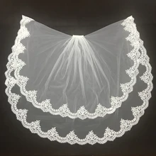 Elegant Two Layers Short Wedding Veils 2019 Fingertip Length White/Ivory Tulle Lace Edge Bridal Veils With Comb Wedding Accessories Elegant Two Layers Short Wedding Veils 2019 Fingertip Length White/Ivory Tulle Lace Edge Bridal Veils With Comb Wedding Accessories