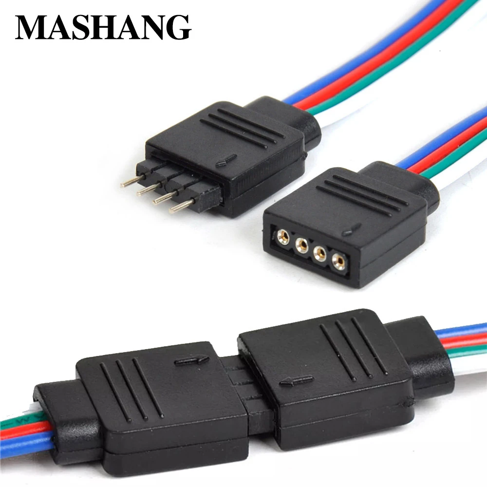 4pin RGB Соединительный кабель для светодиодной штепсельной вилки соединительный