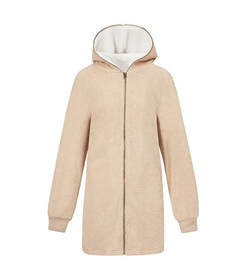 Осенне-зимняя Базовая Женская куртка на молнии с капюшоном, длинное меховое пальто для женщин размера плюс, Новая повседневная женская одежда, верхняя одежда, куртки BDR677