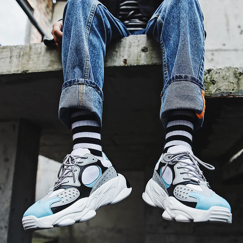 FEOZYZ/Новинка; стильные мужские кроссовки; модная повседневная обувь из микрофибры черного цвета; Мужская Спортивная обувь на шнуровке с подошвой из искусственной кожи