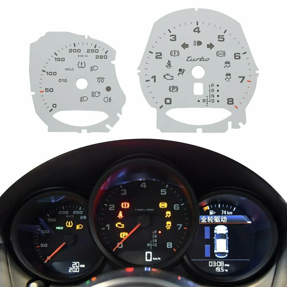 Instrument Cluster Turbo Gauge Face For Porsche 981 9 718 Boxster Cayman Macan 280km H In White Red Yellow Gauge Sets Dash Panels Aliexpress